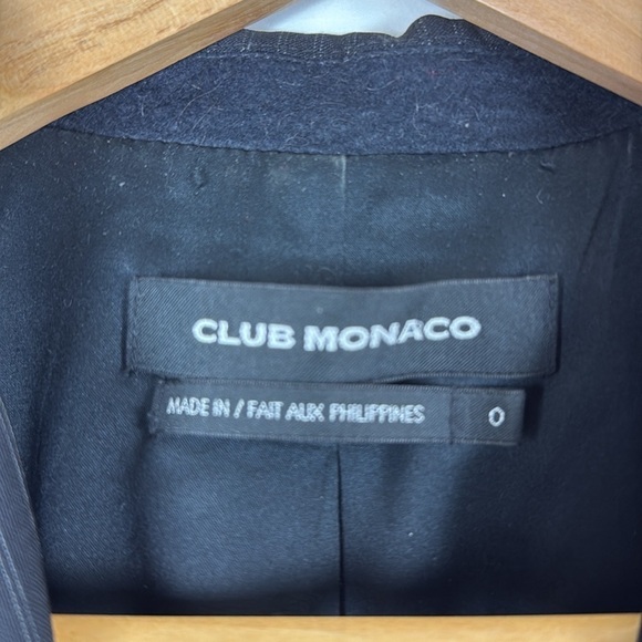 Club Monaco pinstripe black wool size 0 - Picture 2 of 8